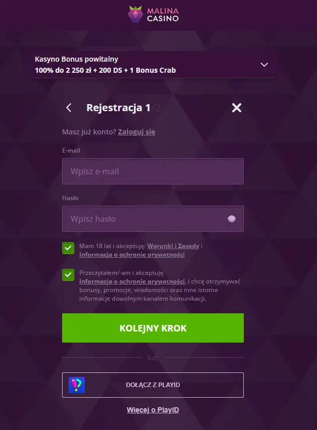 Malina-Casino-login